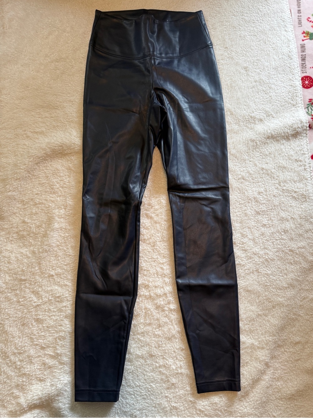 White House Navy Blue Market Navy Faux Leather Runway Leggings